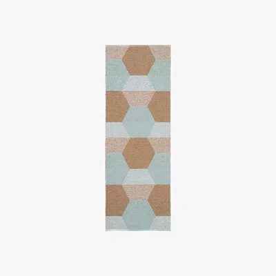 Nordic Nest Puck plastic rug 70x195 cm brown-blue (aqua)