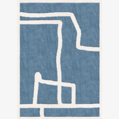 Nordic Nest Layered Gotland Klint wool rug Cornflower blue 250x350 cm