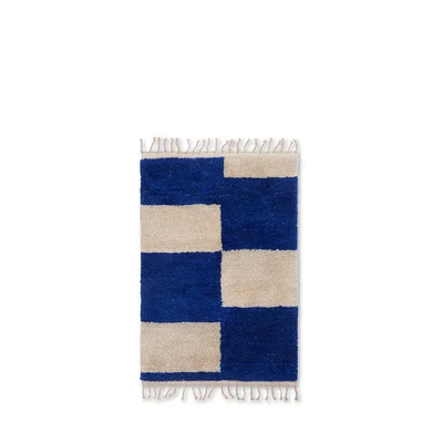 Nordic Nest ferm LIVING Mara rug Bright blue/off-white s 80x120 cm