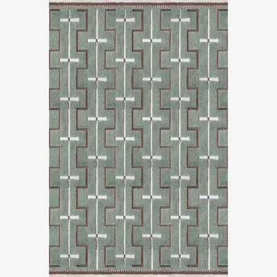 Nordic Nest Layered Johanna wool carpet Sage 200x300 cm