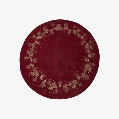 Nordic Nest Conia Christmas tree rug Ø110 cm Pomegranate-Gold