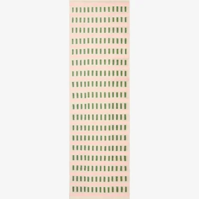 Nordic Nest Chhatwal & Jonsson Ladakh wool rug Off white-cactus green-dusty pink 80x250 cm