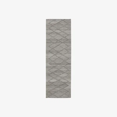Nordic Nest Peak wool rug natural grey 80x240 cm