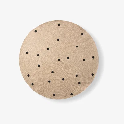 Nordic Nest Ferm Living round carpet Black dots