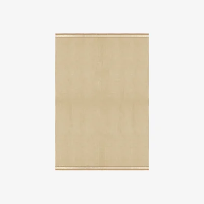 Nordic Nest Layered Röllakan Solid wool rug Mariegold 250x350 cm