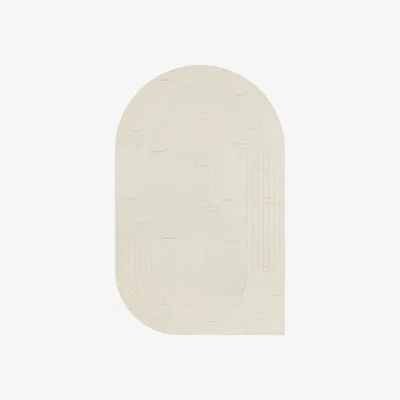 Nordic Nest Circular wool carpet 220x350 cm Bone white