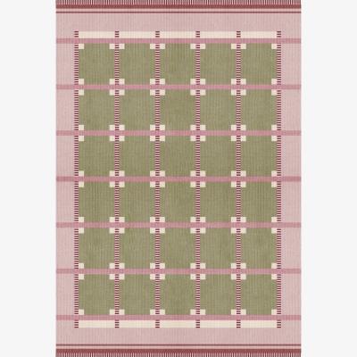 Nordic Nest Layered Röllakan Ruth wool carpet Spring grass 180x270 cm