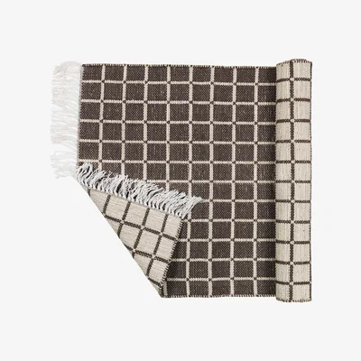 Nordic Nest Henny cotton rug 140x200 cm light grey-aubergine