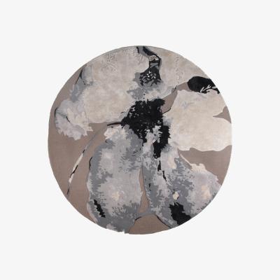 Nordic Nest Floreo rug Ø200 cm White-grey