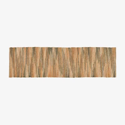 Nordic Nest Villa Collection Vem rug Green-nature-pink 70x250 cm