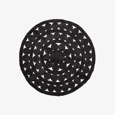 Nordic Nest Neil rug Ø120 cm black