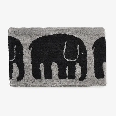 Nordic Nest Elefantti bathroom rug Black - Grey