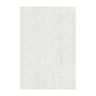 Nordic Nest Layered Piet Checked wool carpet Bone White 300x400 cm