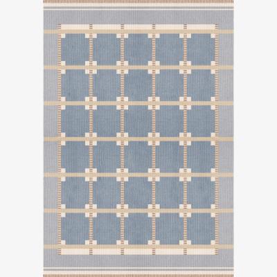 Nordic Nest Layered Röllakan Ruth wool carpet Summer sky 140x200 cm