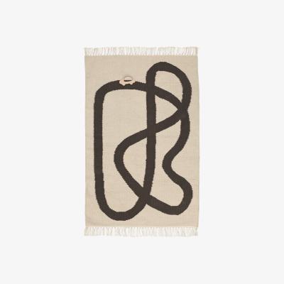 Nordic Nest ferm LIVING Line rug 70x105 cm Off-white-Chocolate