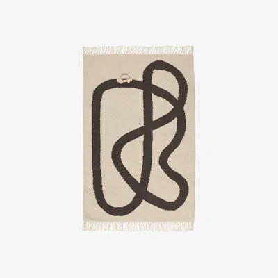 Nordic Nest ferm LIVING Line rug 70x105 cm Off-white-Chocolate