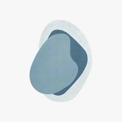 Nordic Nest Layered Erik Bratsberg Lozza wool rug Teal 230x300 cm