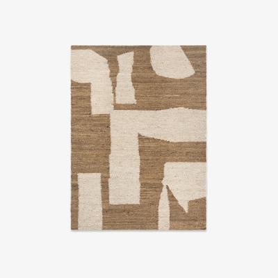 Nordic Nest ferm LIVING Piece wool rug Off-white-Toffee 140x200 cm