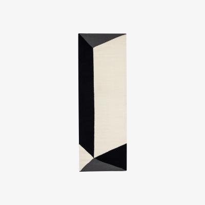 Nordic Nest Triangles blocks kelim rugn natural white 80x240 cm