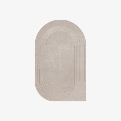 Nordic Nest Circular wool carpet 220x350 cm Light oatmeal