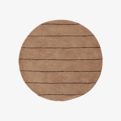 Nordic Nest Striped round rug Ø120 cm chocolate