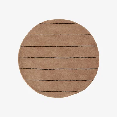 Nordic Nest Striped round rug Ø120 cm chocolate