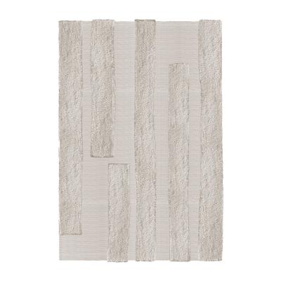 Nordic Nest Layered Punja Bricks wool carpet Sand Melange. 160x230 cm