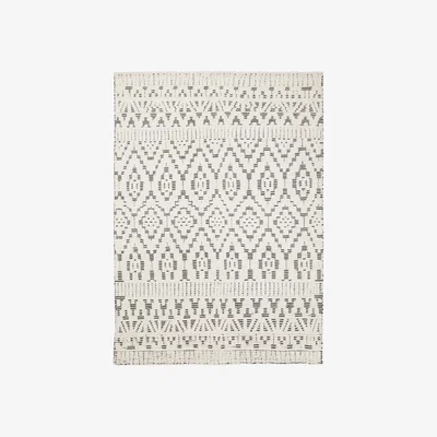 Nordic Nest Zelbio wool carpet 170x240 cm White-black
