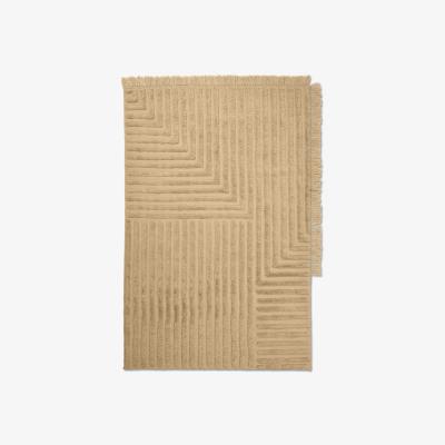 Nordic Nest Crease wool carpet 140x200 cm Light Sand