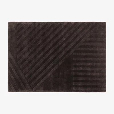Nordic Nest Levels wool carpet stripes brown 200x300 cm