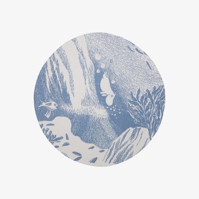Nordic Nest Moomin rug sea Ø80 cm Blue