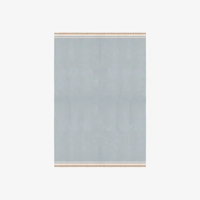 Nordic Nest Layered Röllakan Solid wool rug Sky blue 300x400 cm