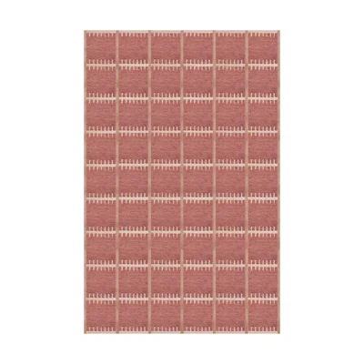 Nordic Nest Layered Lilly wool carpet Claret red. 250x350 cm