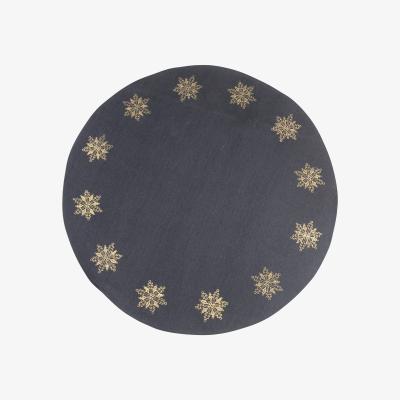 Nordic Nest Christmas tree rug snow star Ø110 cm grey-gold
