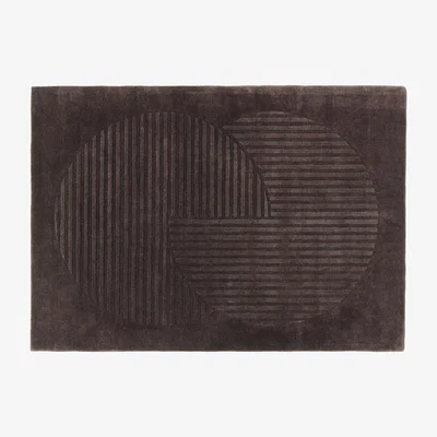 Nordic Nest Levels wool carpet circles brown 200x300 cm