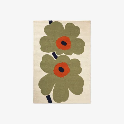 Nordic Nest Marimekko Unikko anniversary outdoor rug Dusty green 250x350 cm
