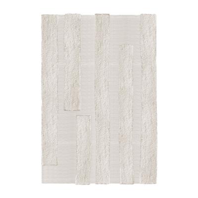 Nordic Nest Layered Punja Bricks wool carpet Bone White. 160x230 cm