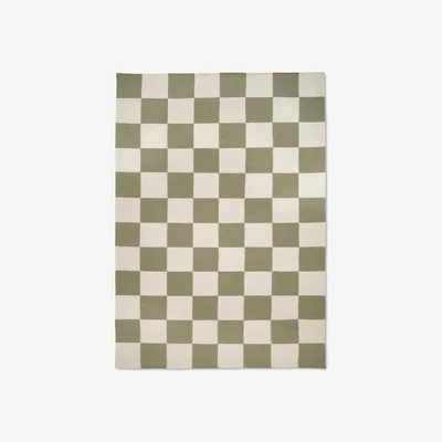 Nordic Nest Classic Collection Squares rug White-green 300x400 cm