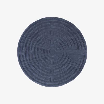 Nordic Nest Mini-labyrinth children's rug. Ø 130 cm Storm blue (blue)