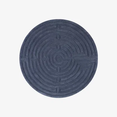 Nordic Nest Mini-labyrinth children's rug. Ø 130 cm Storm blue (blue)