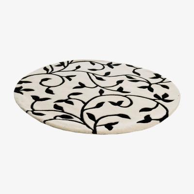Nordic Nest Grow rug white-black round Ø180 cm