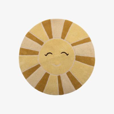 Nordic Nest Bloomingville Sun wool rug Ø110 cm Yellow