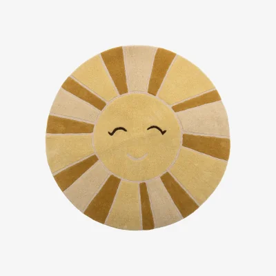 Nordic Nest Bloomingville Sun wool rug Ø110 cm Yellow