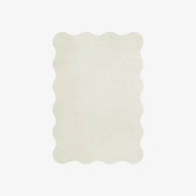 Nordic Nest Scallop wool carpet 160x230 cm Bone white