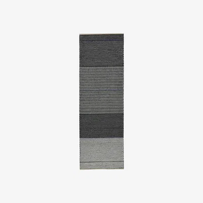 Nordic Nest Tribulus One wool carpet 80x250 cm black, white, blue, green