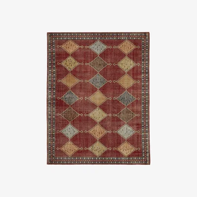 OKA OKA, Abila Rug - Vermillion Red, Rugs, Cotton/Wool, Abstract/Geometric/Persian/Rustic