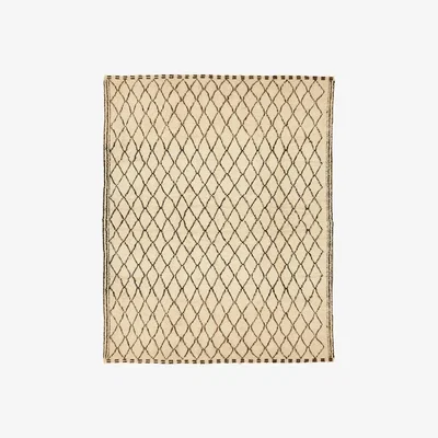 OKA OKA, Large Zagora Rug - Ivory/Black, Rugs, Cotton/Wool, Geometric