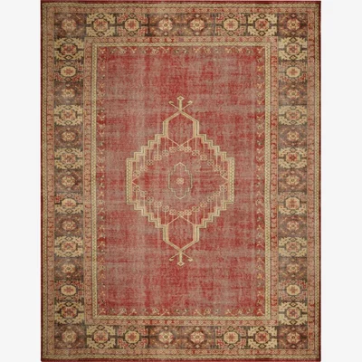 OKA OKA, Chartwell Rug, Aged Finish - Red, Rugs, Cotton/Wool, Persian