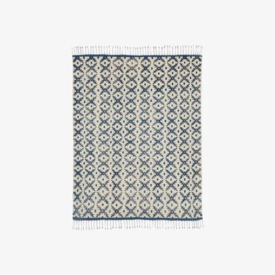 OKA OKA, Lazaret Rug - Midnight Blue/Off White, Rugs, Wool, Geometric