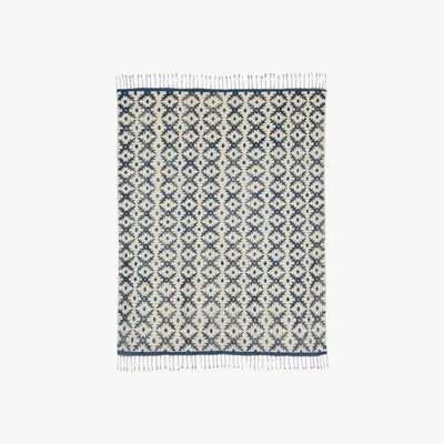 OKA Lazaret Rug - Midnight Blue/Off White